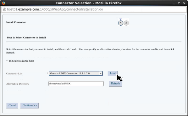 Loading the Connector Install Files