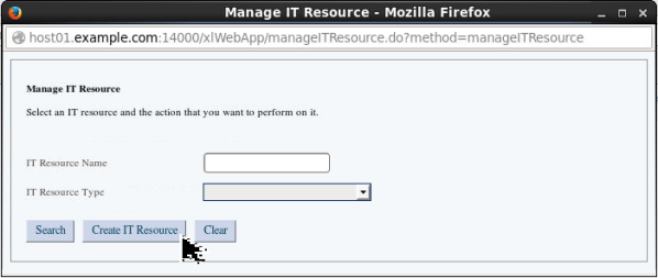 Creating an IT Resource - Step 2