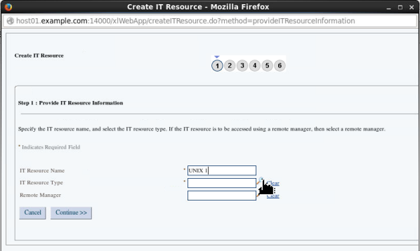 Creating an IT Resource - Step 3