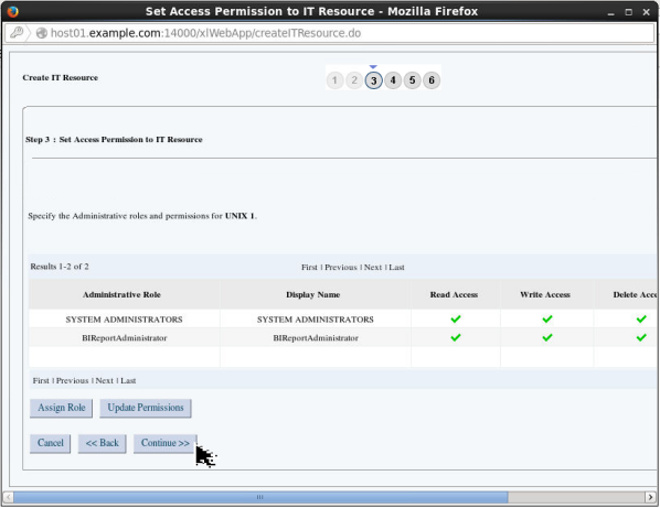 Creating an IT Resource - Step 7