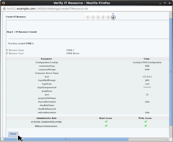 Creating an IT Resource - Step 10