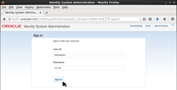 Sign-in to the System Administration Console