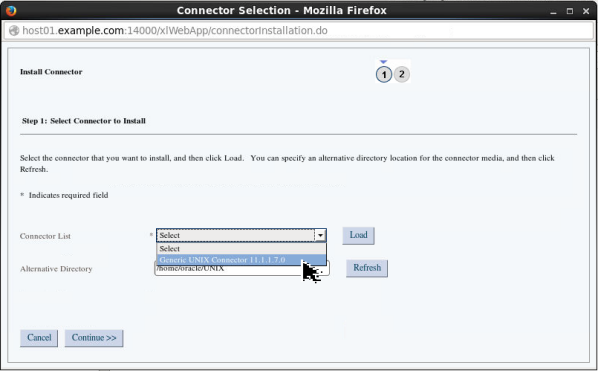 Selecting the Connector to Install