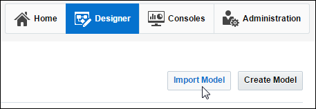 Clicking Import Model on the Designer page