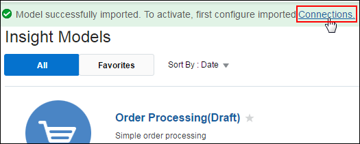Clicking the Connections link on the Designer page