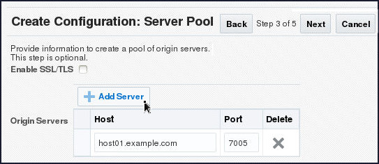 Server Pool Page