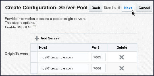 Server Pool Page