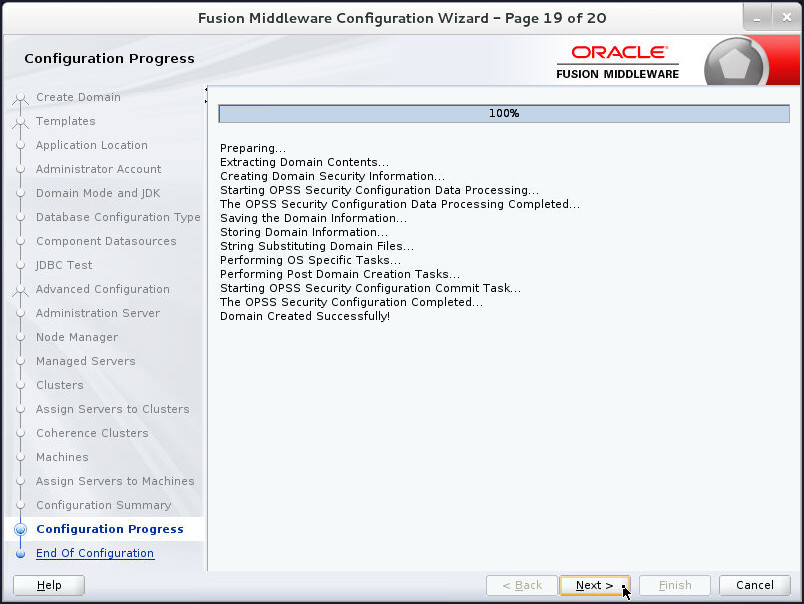 Configuration Progress