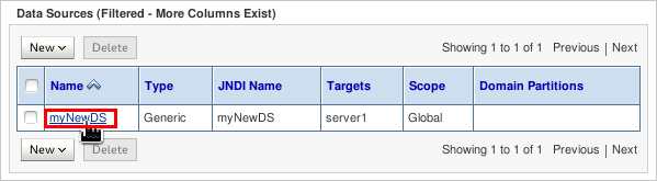 Click the new data source to open it.