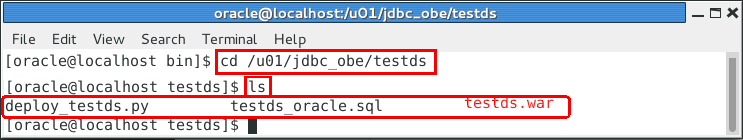 See the testds.war file listed.