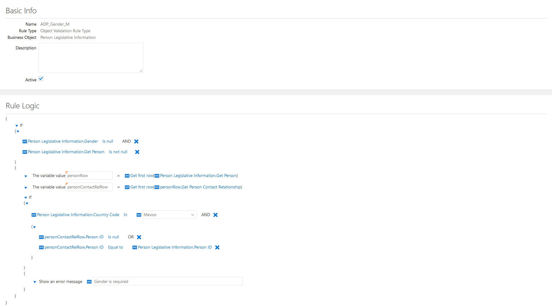 Gender Validation Rule for MX