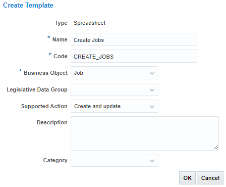 Specify the template details