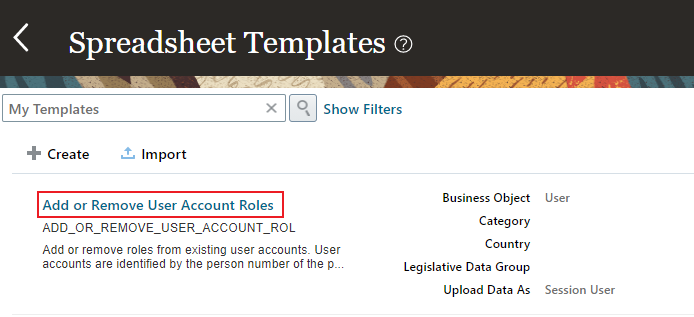 Click the name of the template