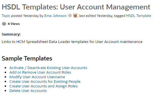 User Account Management templates