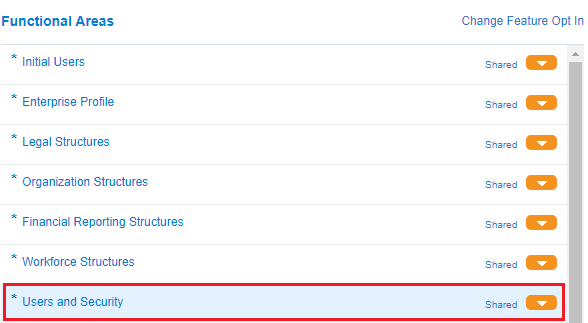Functional Area Users and Security