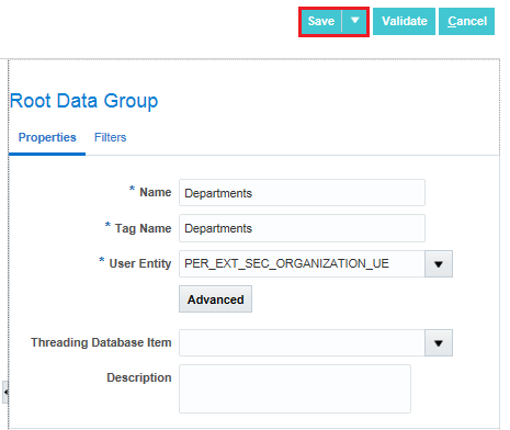 Save Departments Data Group