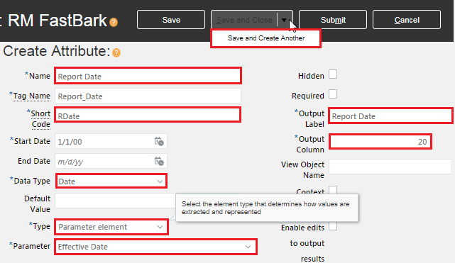 Save Report Date Attribute
