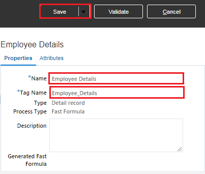 Save Department Details Record