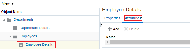 Record Configure Menu: Attributes List
