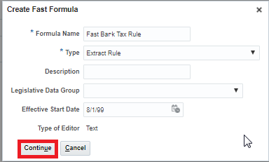 Create Fast Formula
