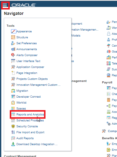 Navigate to Reports and Analytics