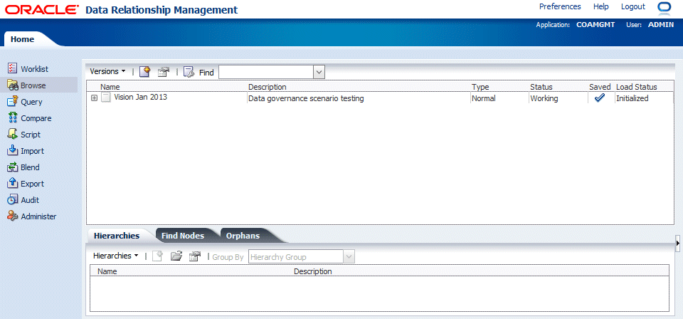 The Worklist page