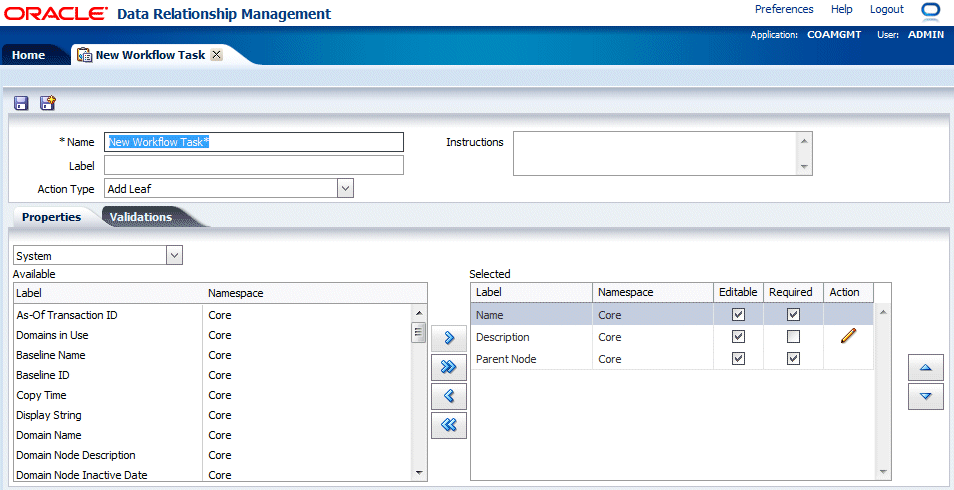 New Workflow Task Tab