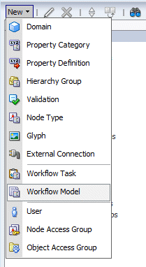 New Workflow Model Menu Item
