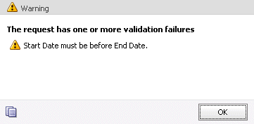 Validation Error Message