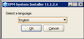 EPM System Installer 11.1.2.4 - Select a language