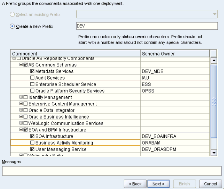 Repository Creation Utility - Select Components