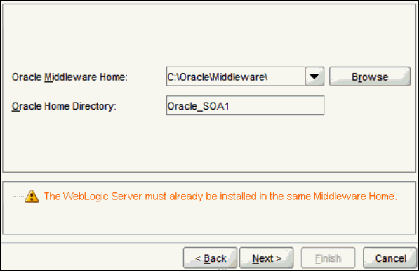 SOA Suite Installer - Specify Installation Location
