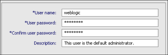 Fusion Middleware Configuration Wizard - Domain admin details