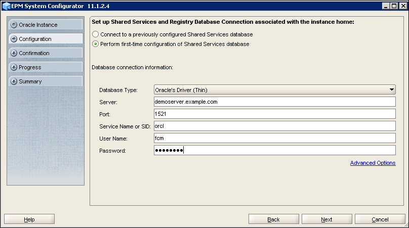 EPM System Configurator 11.1.2.4 - Configuration