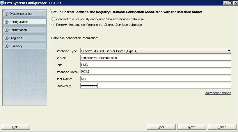 EPM System Configurator 11.1.2.4 - Configuration