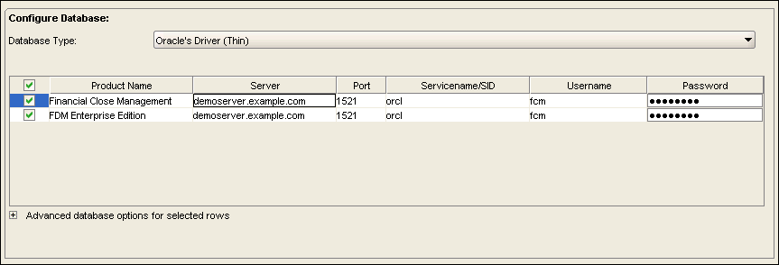 EPM System Configurator 11.1.2.4 - Configure Database