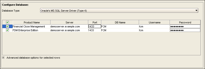 EPM System Configurator 11.1.2.4 - Configure Database