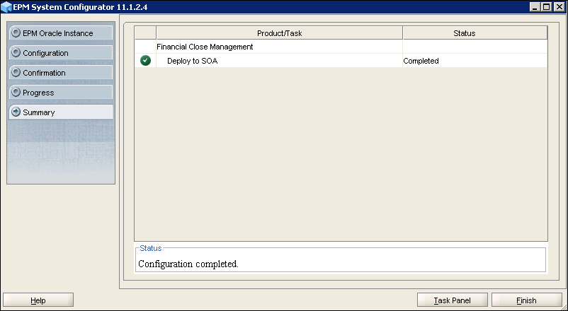 EPM System Configurator 11.1.2.4 - Summary