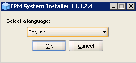 EPM System Installer 11.1.2.4 - Select a language