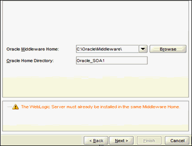 SOA Suite Installer - Specify Installation Location