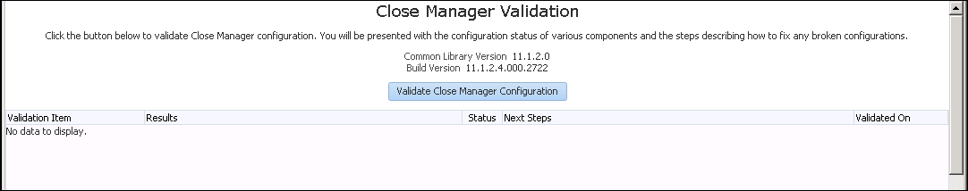 Close Manager Validation