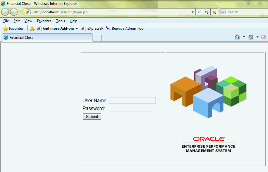 Account Reconciliation Manager - Login Page