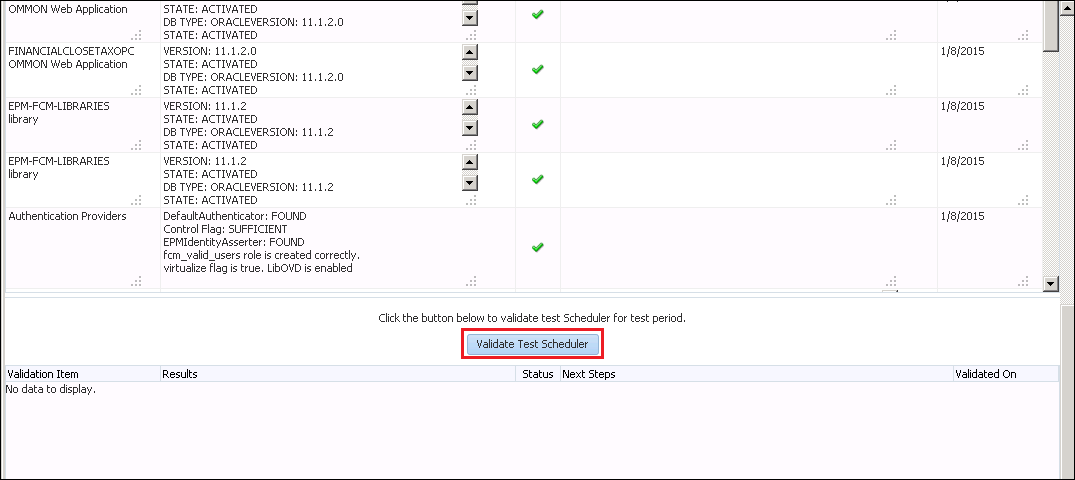 Validate Test Scheduler