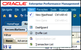 Navigate to Profile list