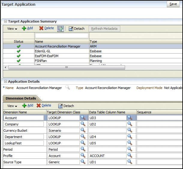 target app properties