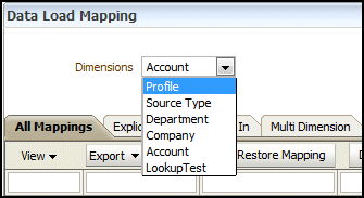 Select Profile dimension