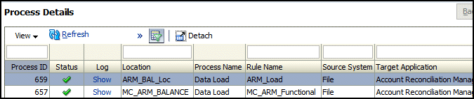 Process Details page