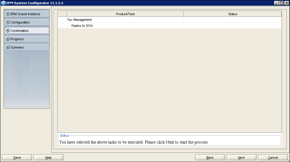 EPM System Configurator 11.1.2.4 - Confirmation