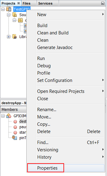 NetBeans Projects tab