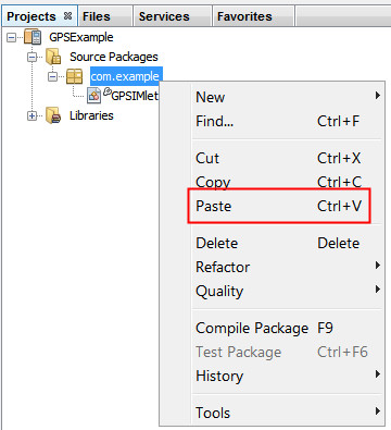 Right-click -> Paste Paste files